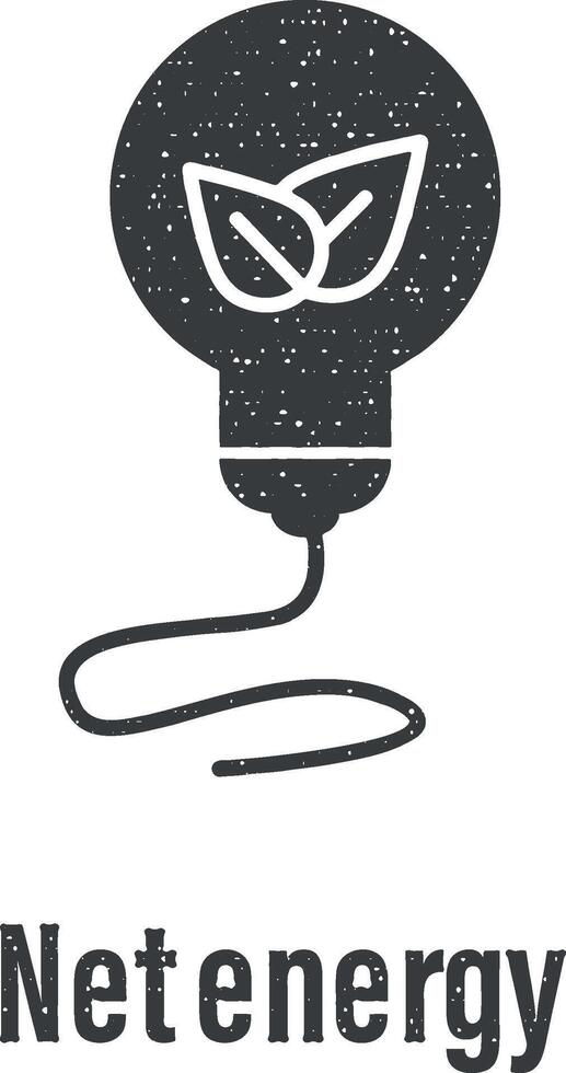 Net energy icon vector illustration in stamp style