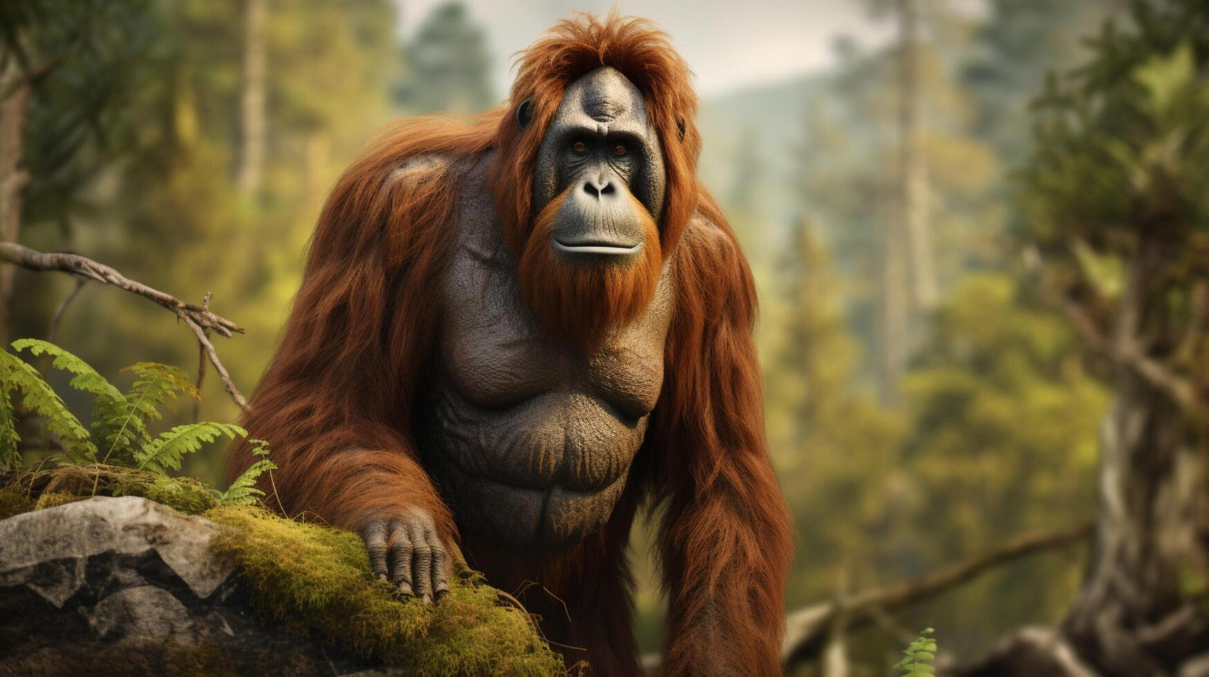 AI generated orangutan high quality image photo