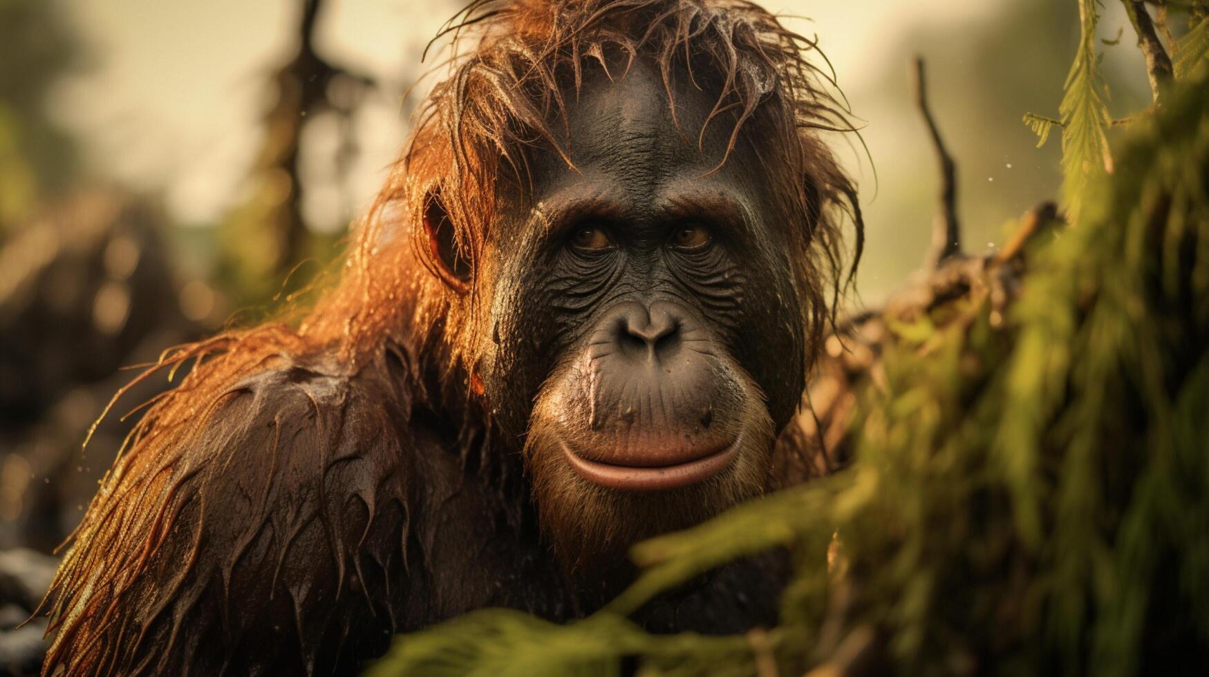 AI generated orangutan high quality image photo