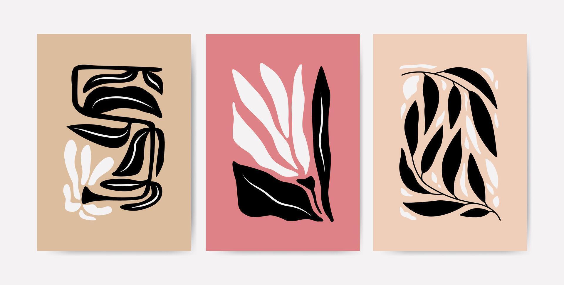 Abstract floral poster collection vector