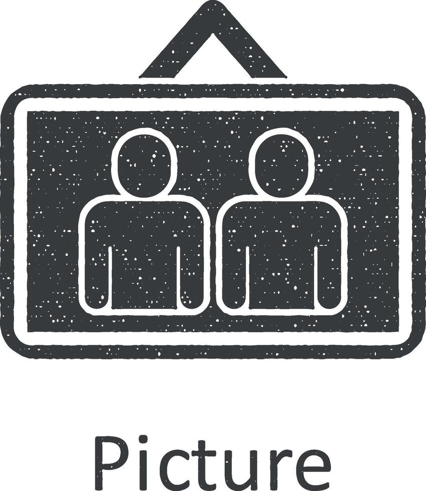 Friendship, picture icon vector illustration in stamp style