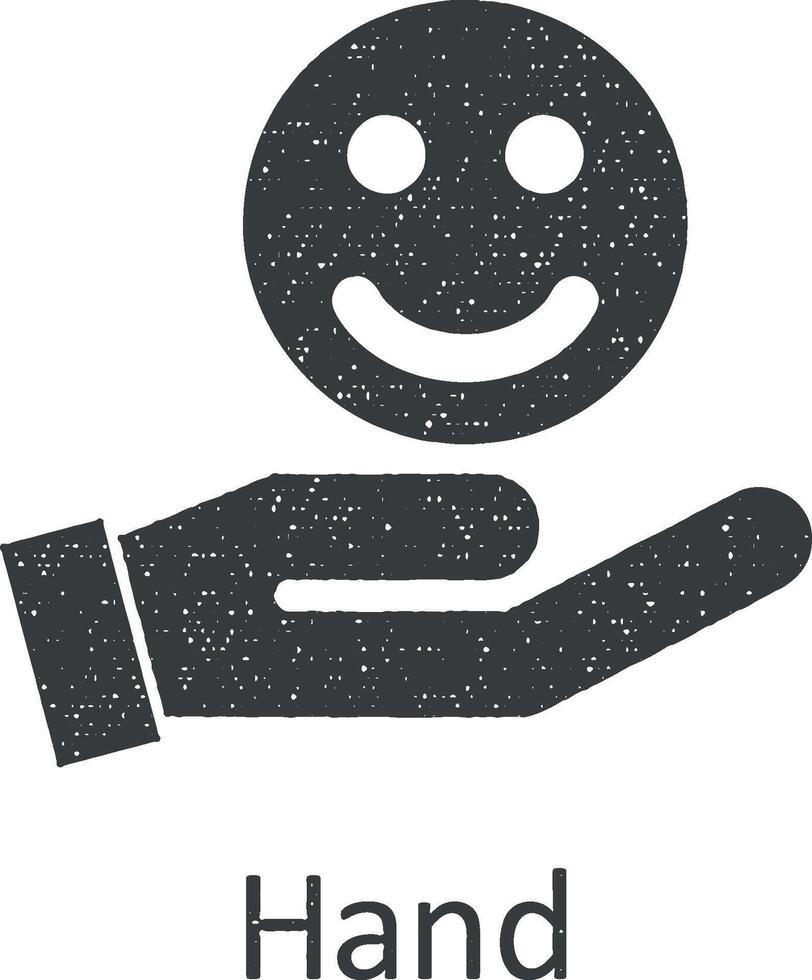 Friendship, hand icon vector illustration in stamp style