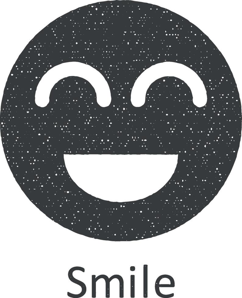 Friendship, smile icon vector illustration in stamp style