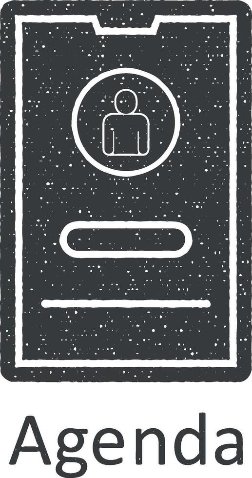 Friendship, agenda icon vector illustration in stamp style
