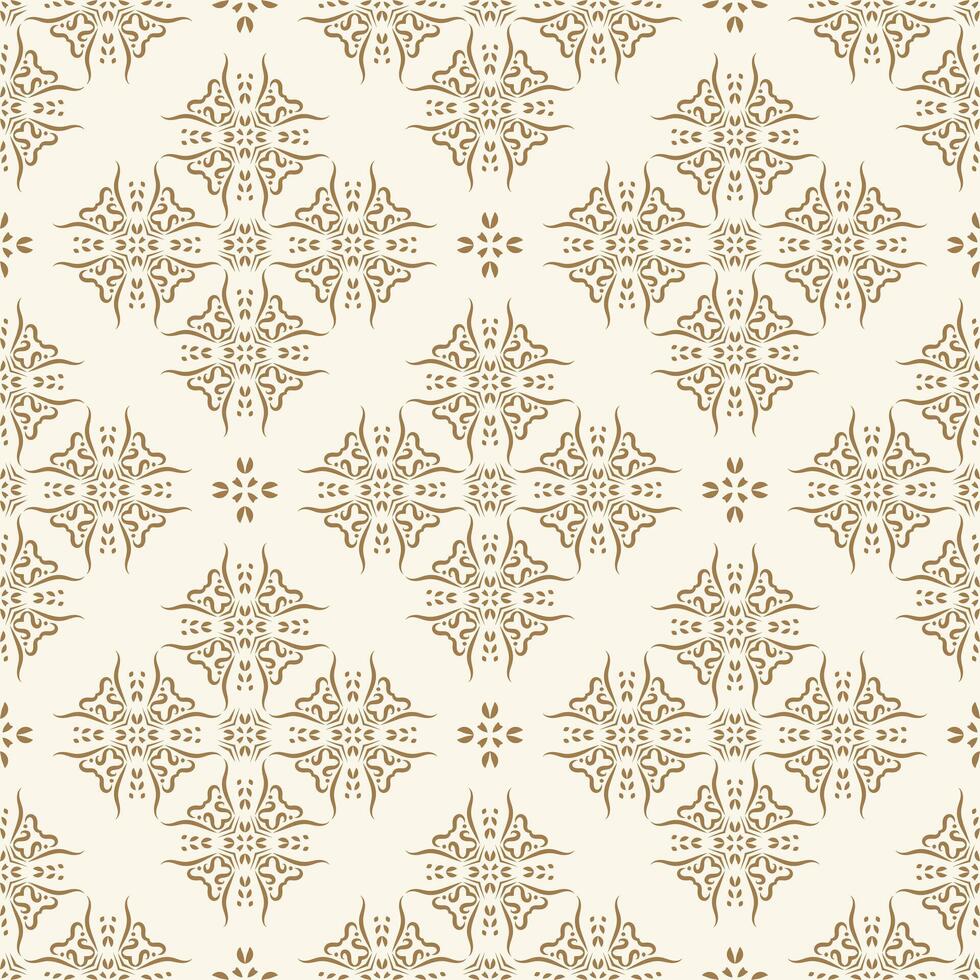 Gold seamless baroque damask pattern with vintage style. Luxury floral ornament for decoration interior. Design for fabric and textile, wallpaper, curtain, room wall. vector