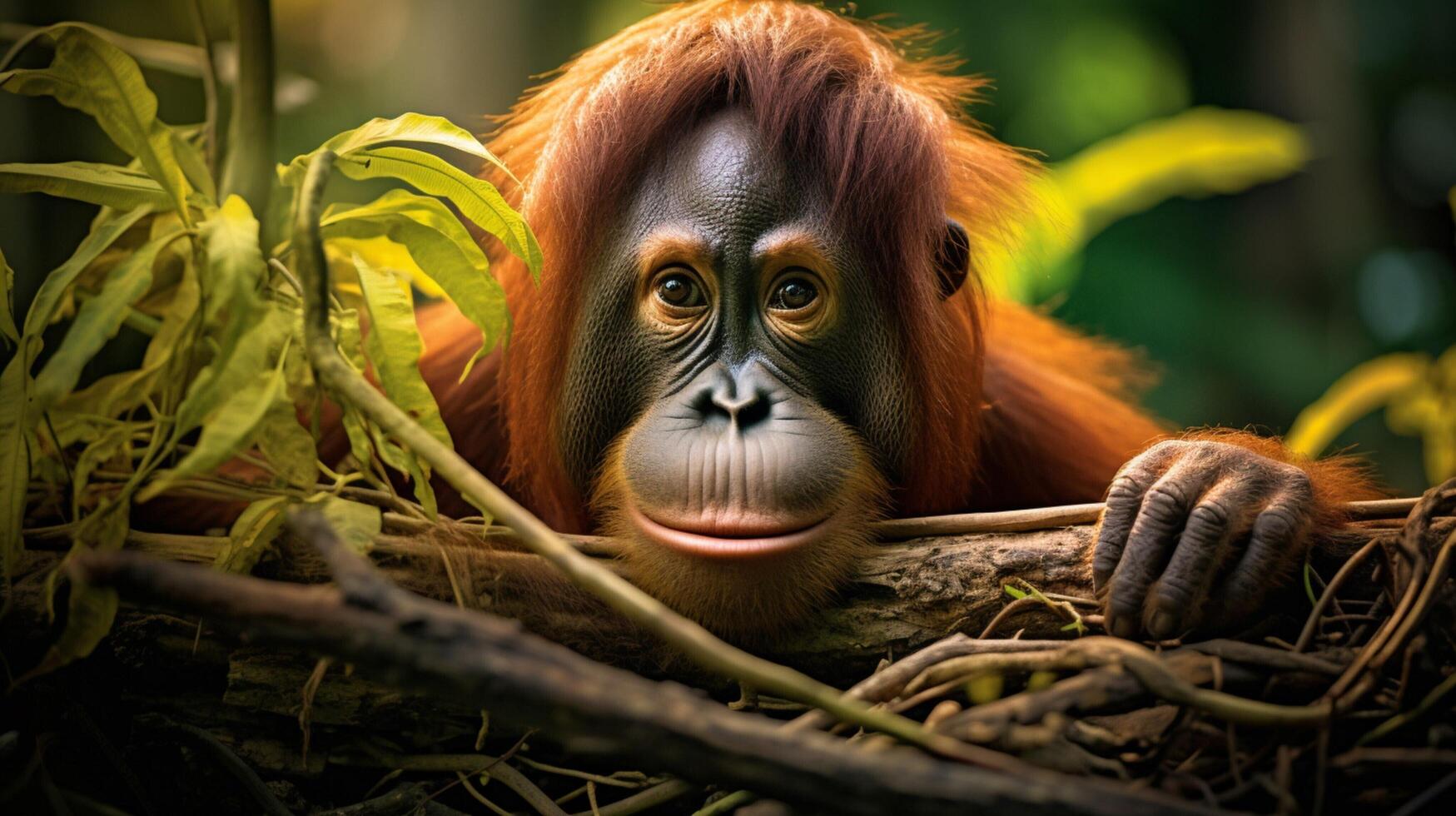 AI generated orangutan high quality image photo