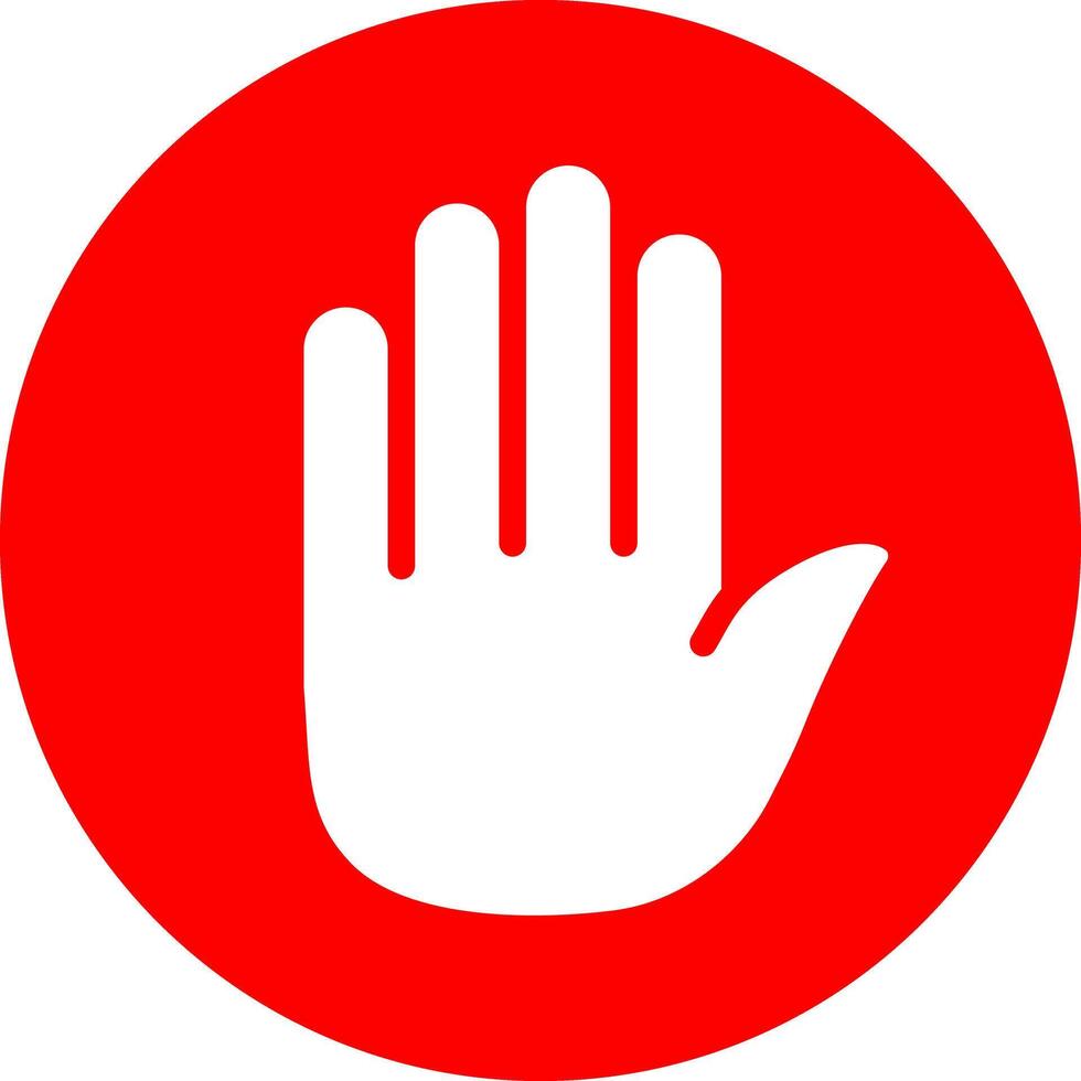 Stop hand sign symbol illustration vector