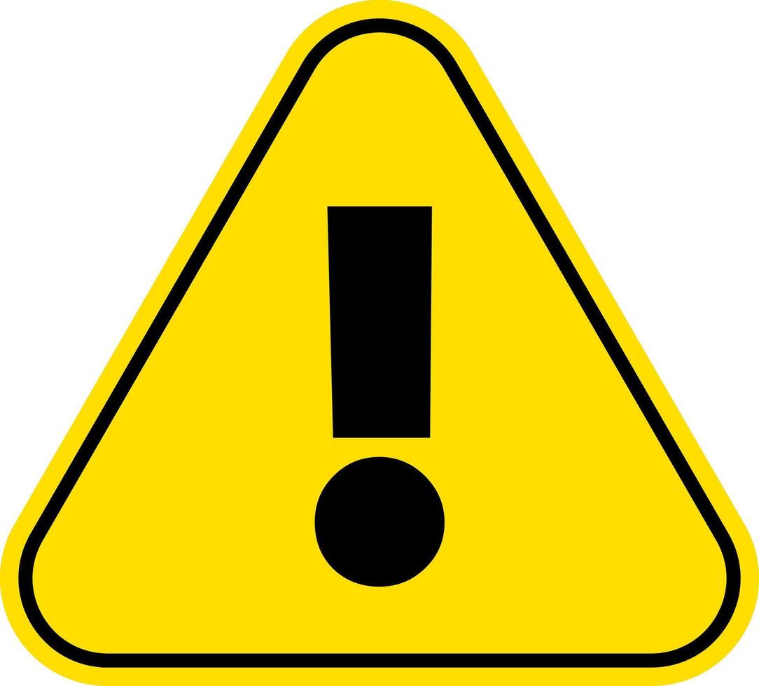 yellow warning sign icon vector
