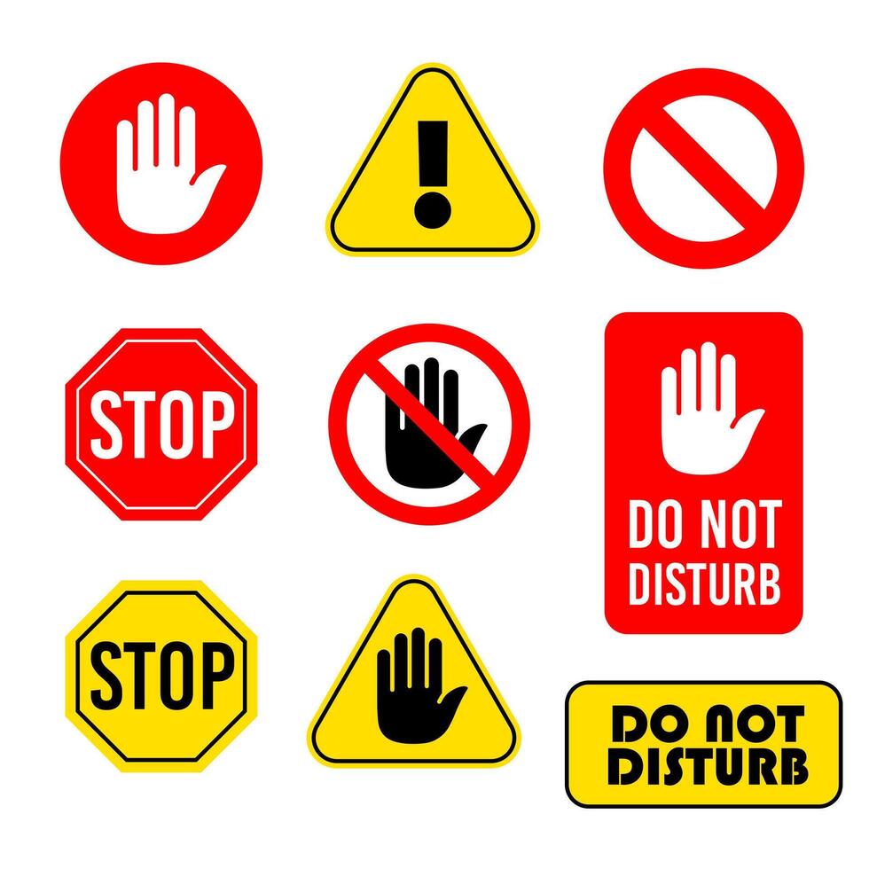 stop and do not disturb sign symbol vector