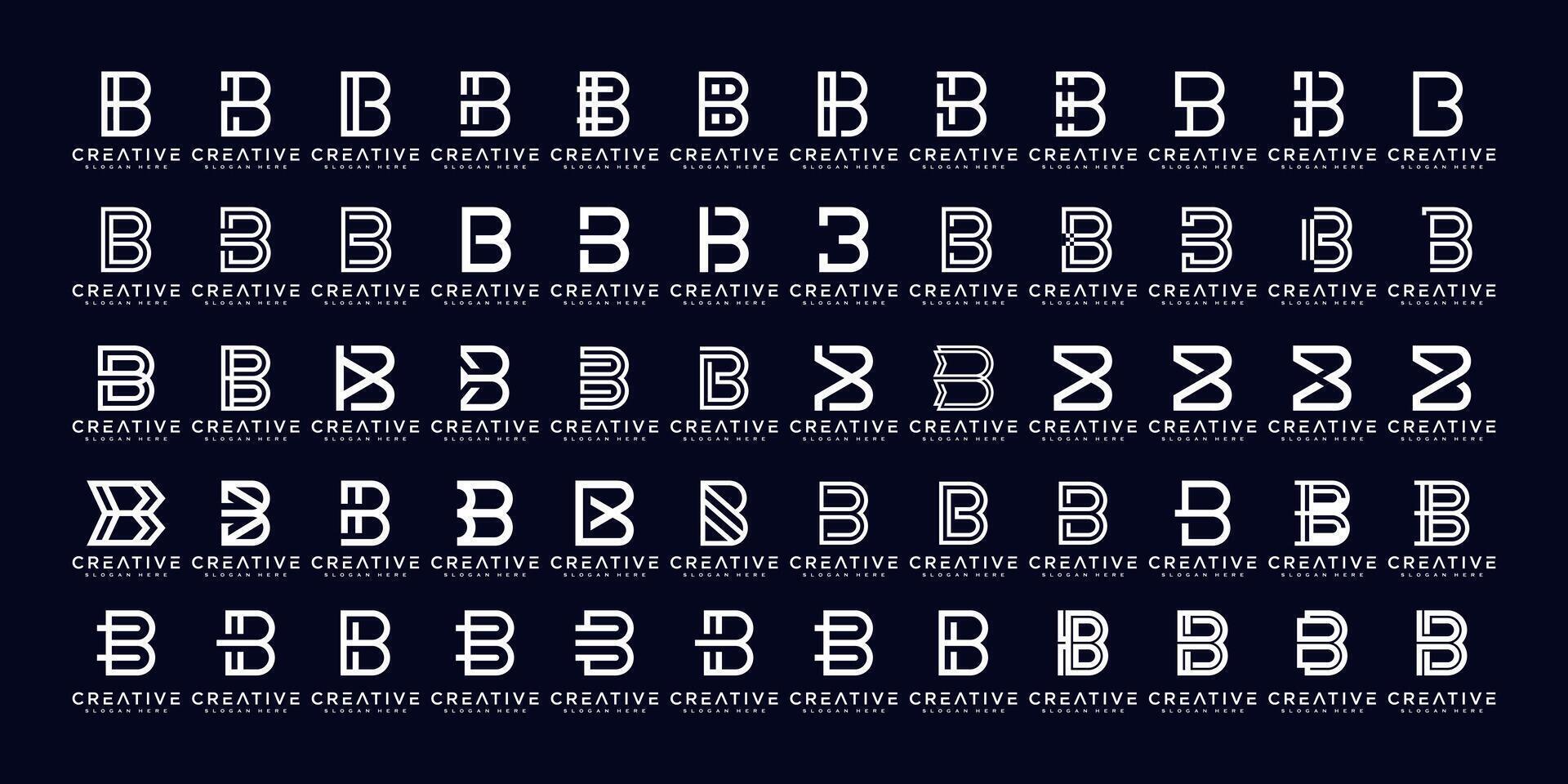 creative letter B icon set. design for business of luxury, elegant, simple. vector