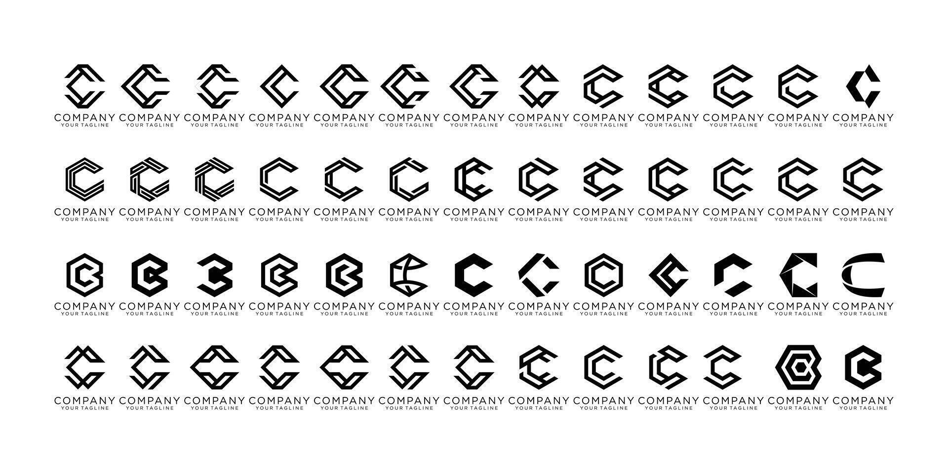 creative letter C icon set. design for business of luxury, elegant, simple. vector