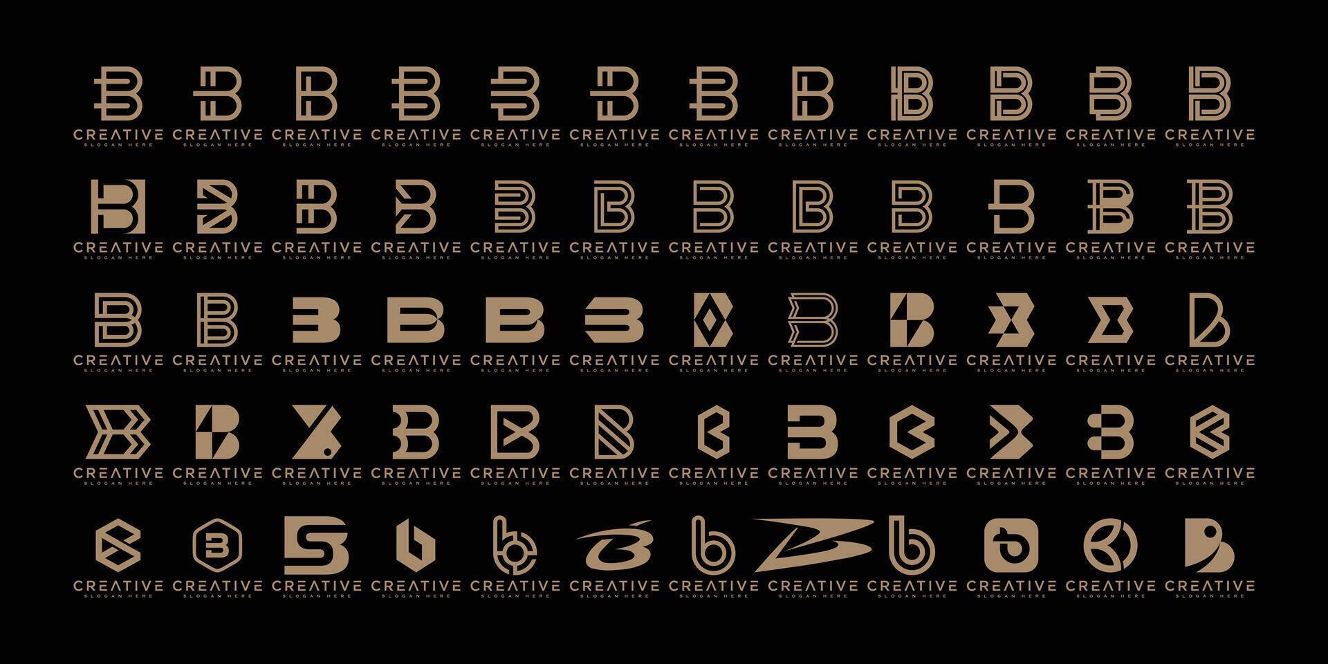 creative letter B icon set. design for business of luxury, elegant, simple. vector