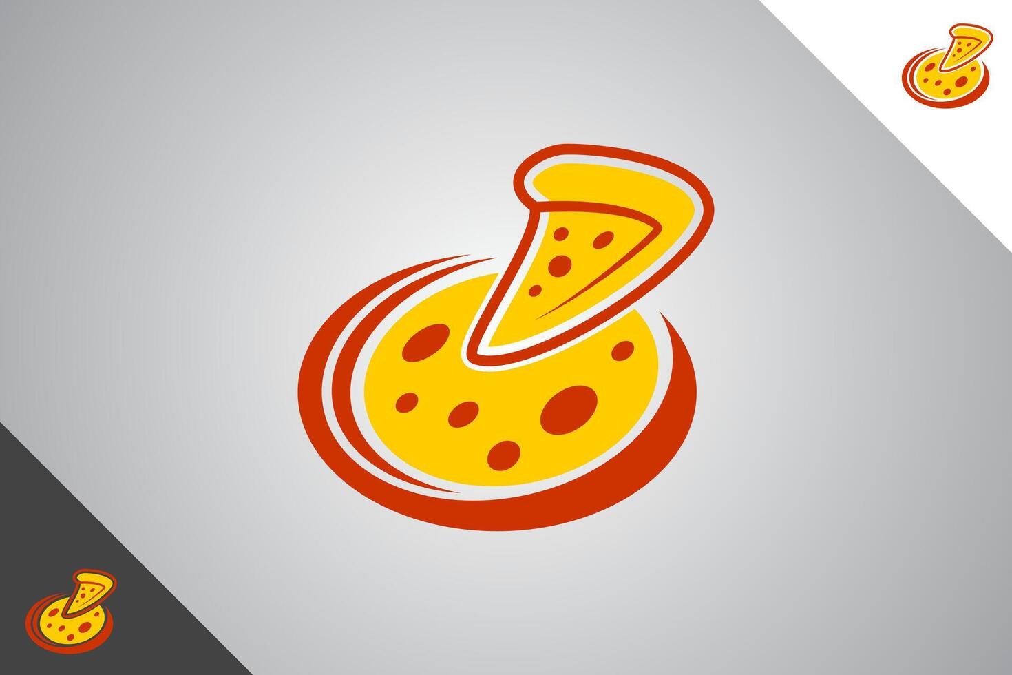 Pizza logo design. Bakery, cakes and pastries logo identity template. Perfect logo for business related to bakery, cakes and pastries. Isolated background. Vector eps 10.