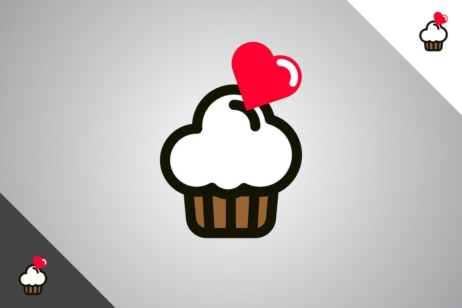 Cup cake logo. Bakery, cakes and pastries logo identity template. Perfect logo for business related to bakery, cakes and pastries. Isolated background. Vector eps 10.