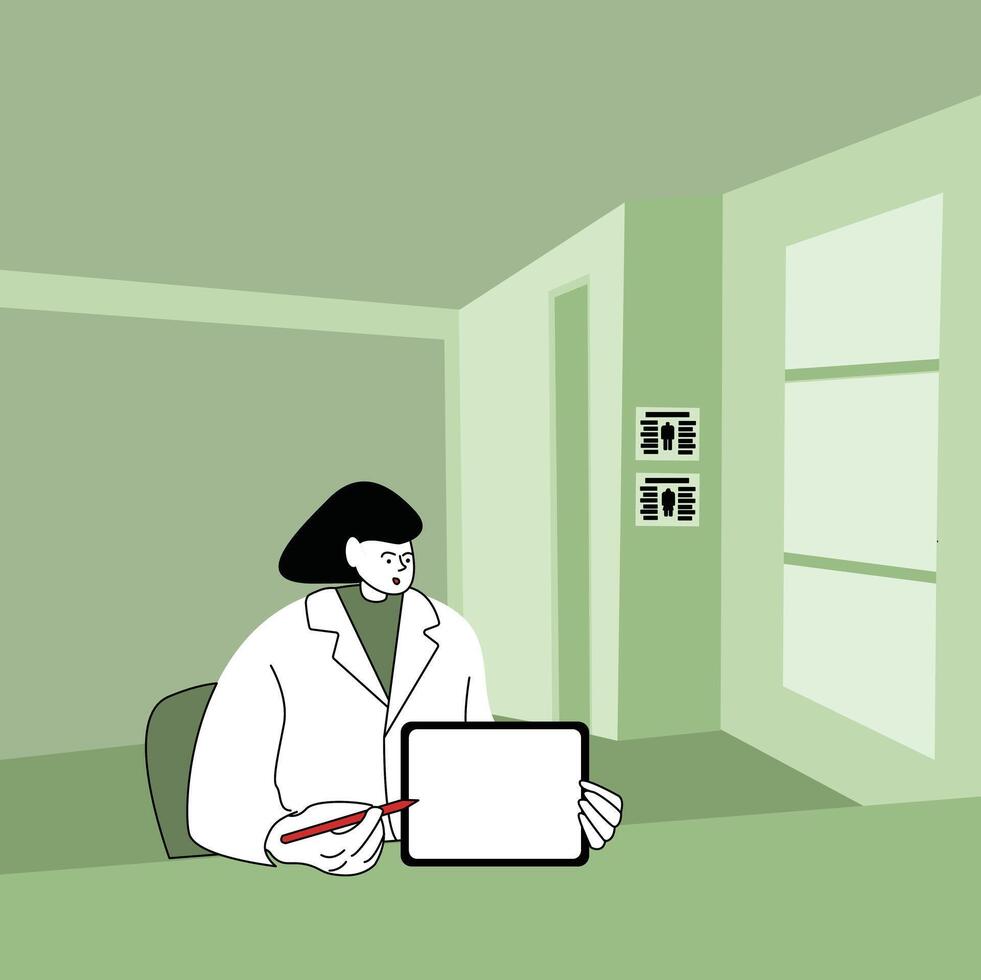 flat vector illustration of a doctor