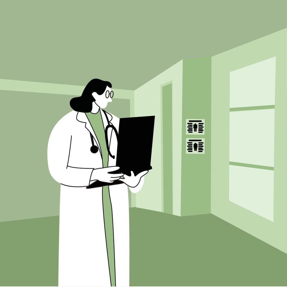 flat vector illustration of a doctor