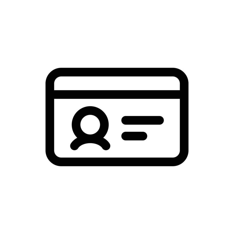 Id Card icon in trendy outline style isolated on white background. Id Card silhouette symbol for your website design, logo, app, UI. Vector illustration, EPS10.