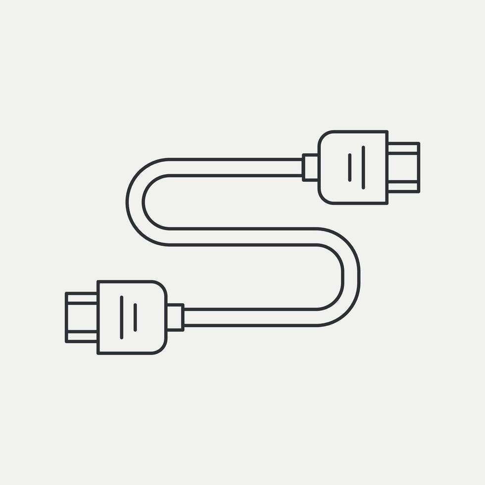 hdmi cable línea icono. vector ilustración