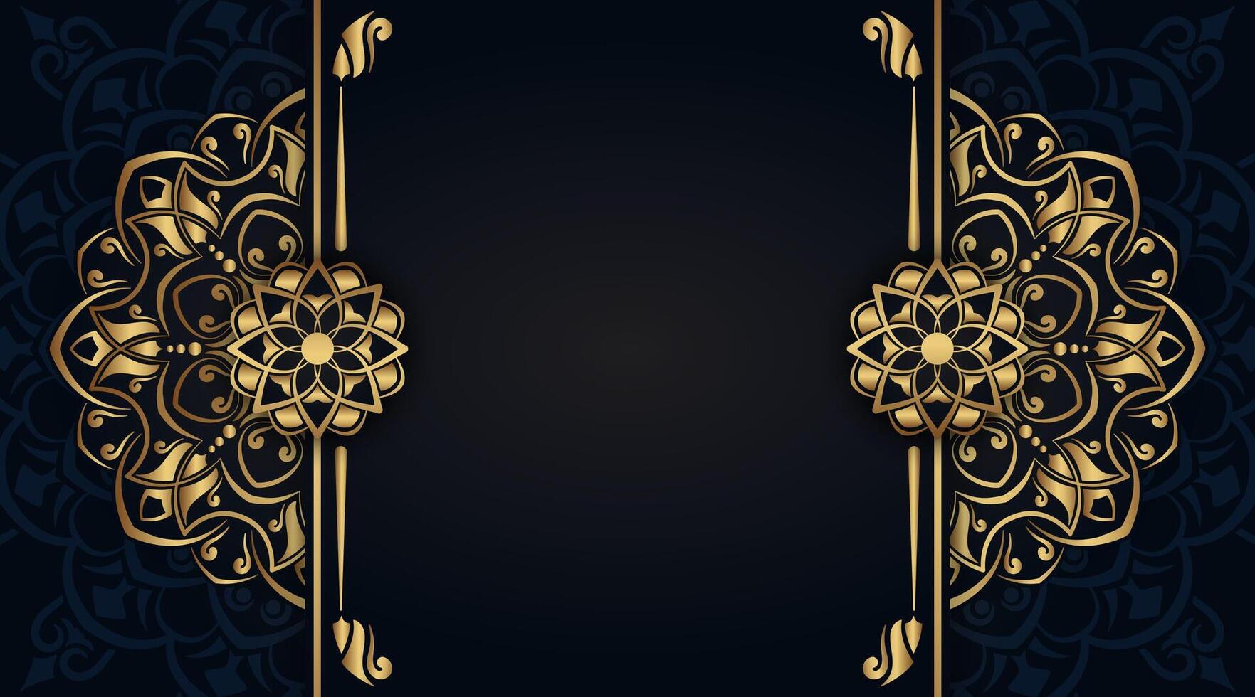 Luxury background with golden mandala ornament vector