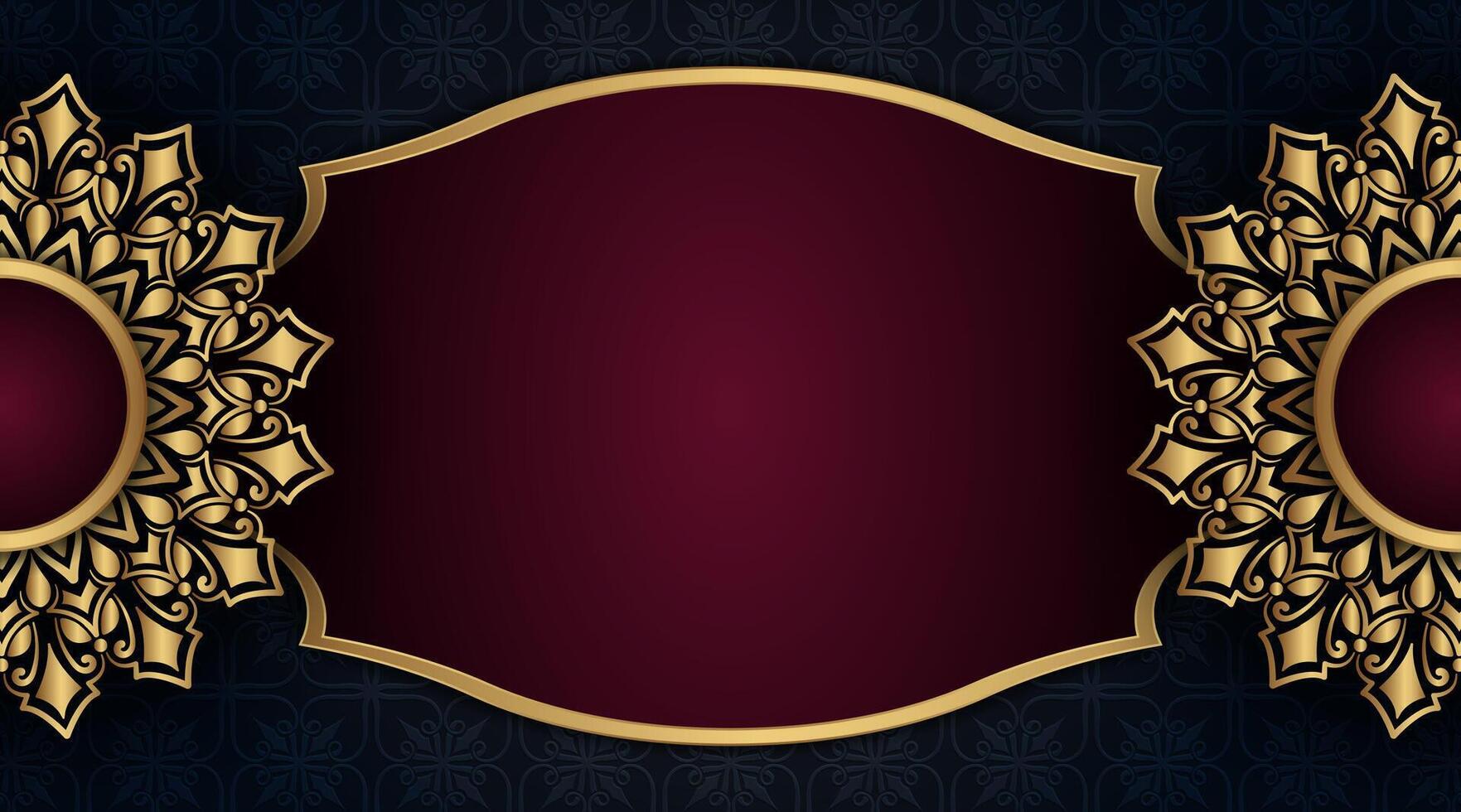Luxury background with golden mandala ornament vector