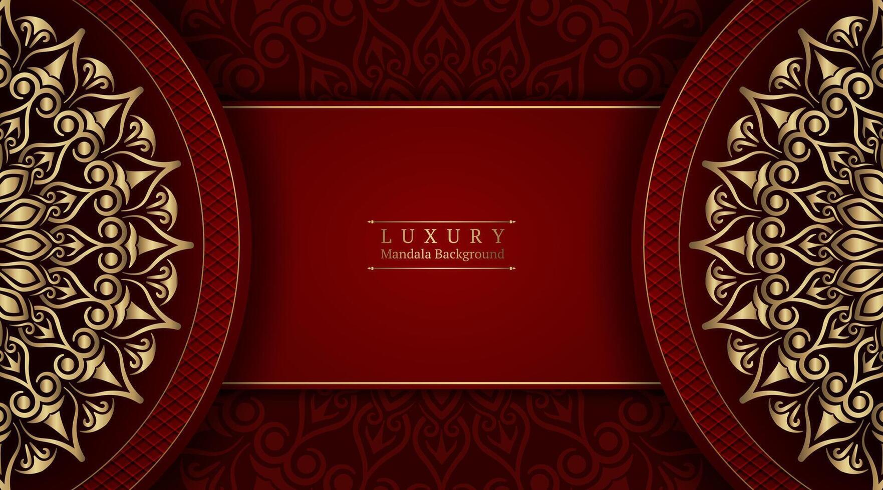 Luxury background with golden mandala ornament vector