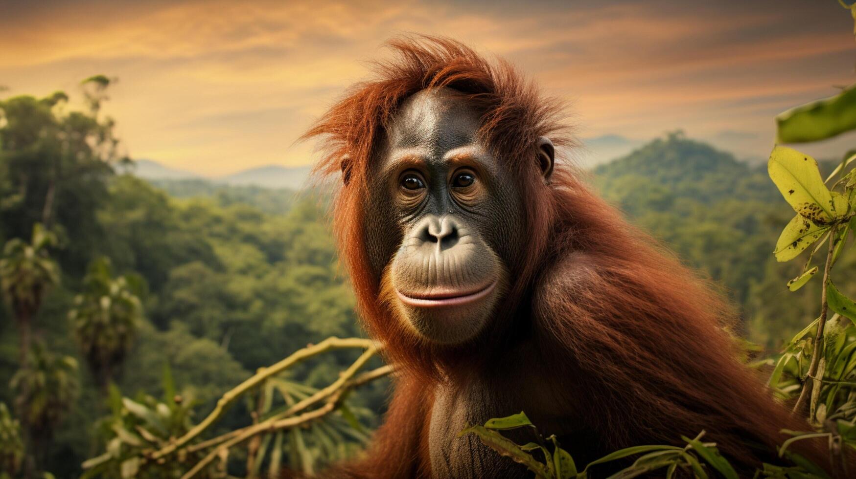 AI generated orangutan high quality image photo