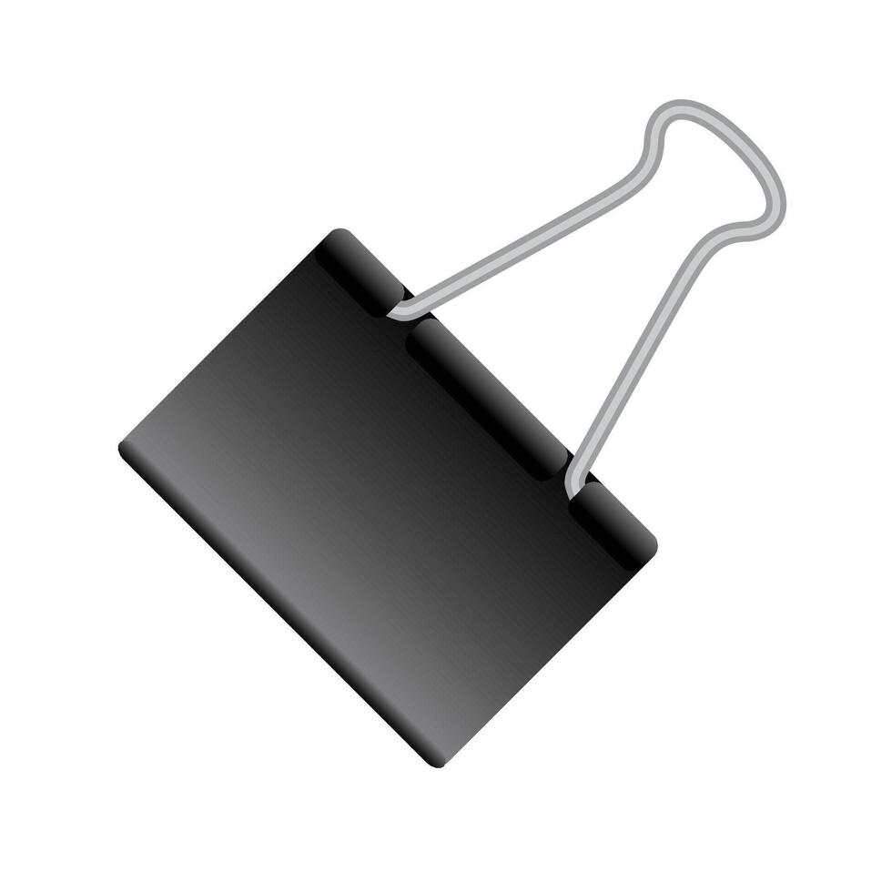 Binder clip icon in color. Office supply paper clip vector