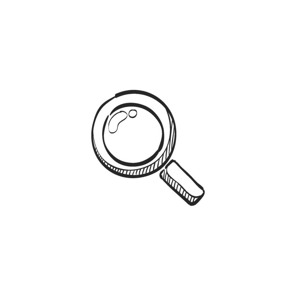 Hand drawn sketch icon magnifier vector