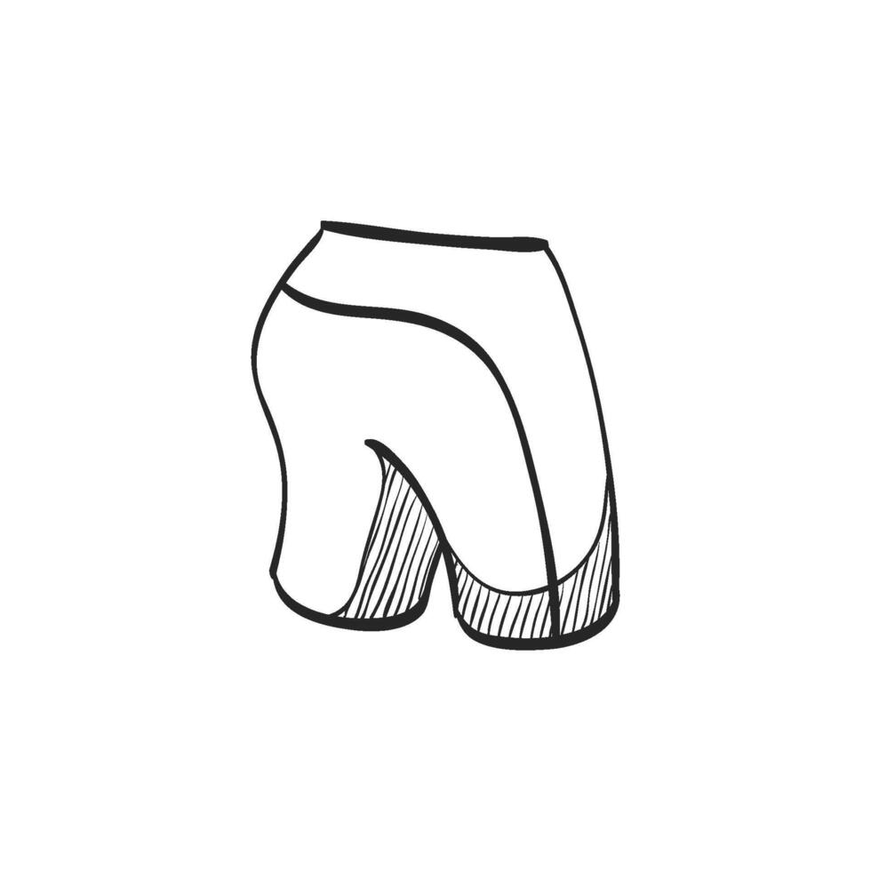 Hand drawn sketch icon cycling short vector