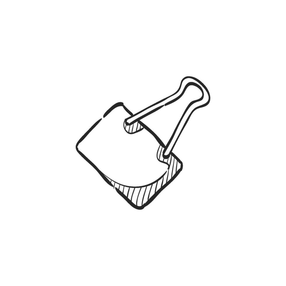 Hand drawn sketch icon binder clip vector