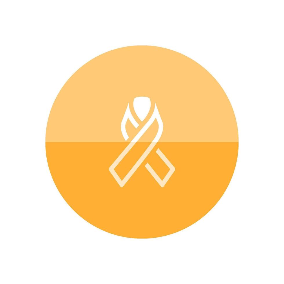 Awareness band icon in flat color circle style. Aids HIV breast cancer healthcare medical vector