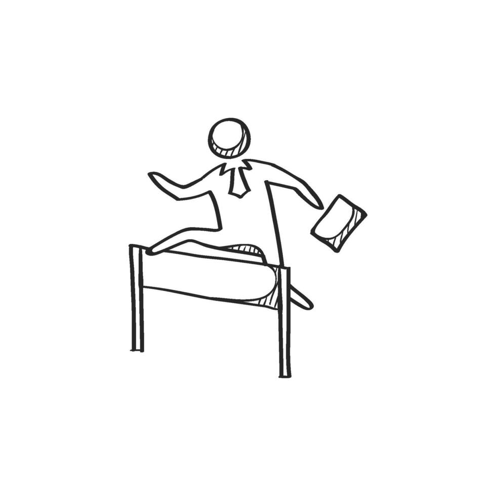 Hand drawn sketch icon businessman challenge vector