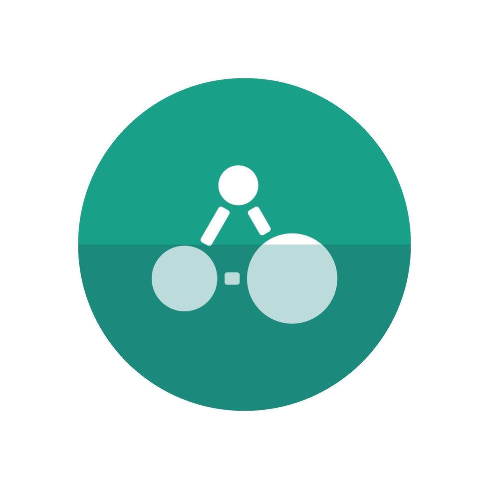 Connected dots icon in flat color circle style. Teamwork business vector