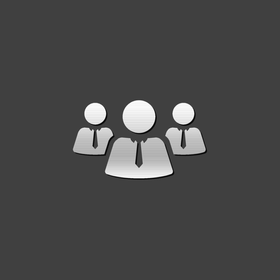 Teamwork icon in metallic grey color style.Business collaboration team vector