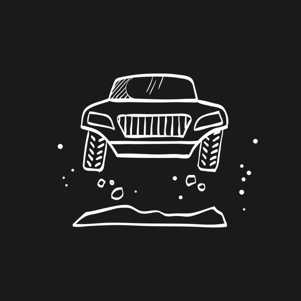 Rally car doodle sketch illustration vector