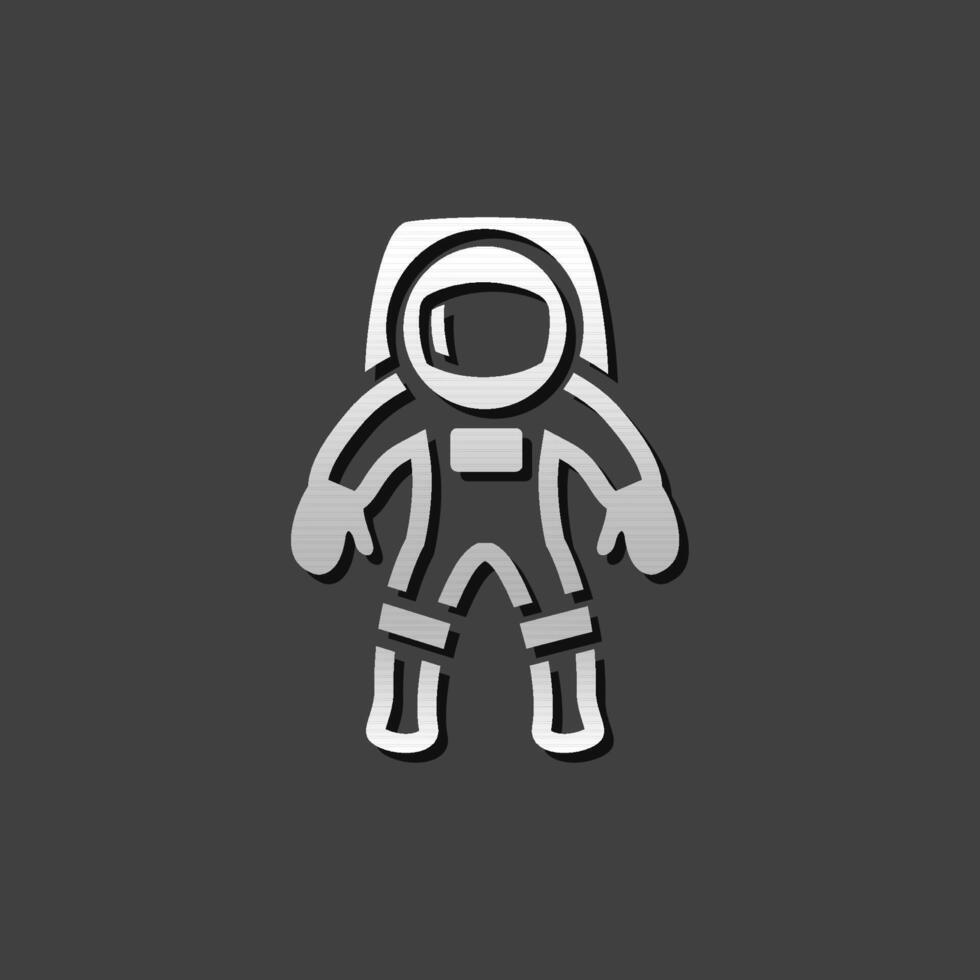 Astronaut icon in metallic grey color style. Space protective gear vector