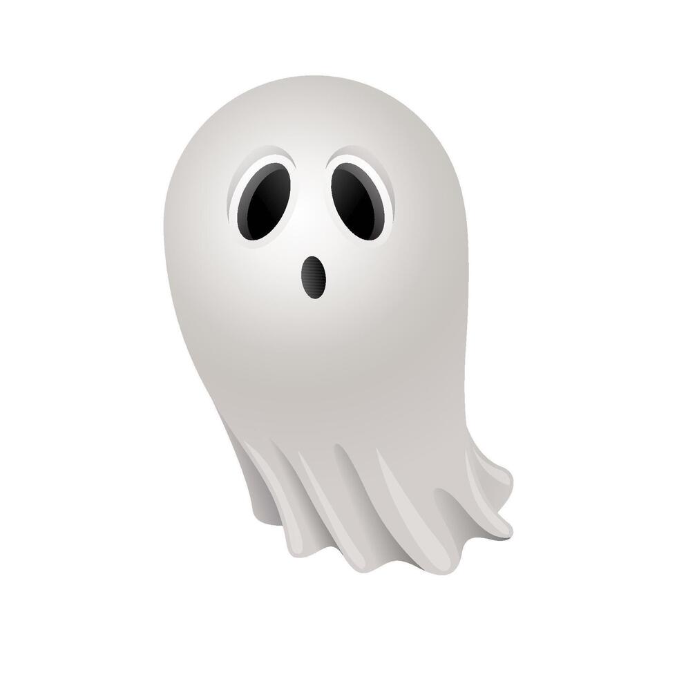 Halloween ghost icon in color. Spooky fear frighten vector
