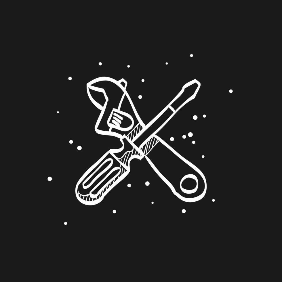 Mechanic tools doodle sketch illustration vector