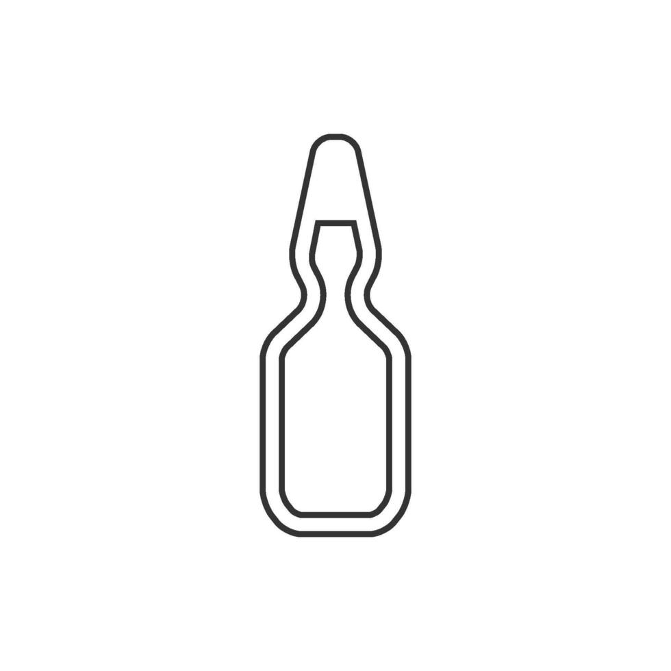 Ampule icon in thin outline style vector