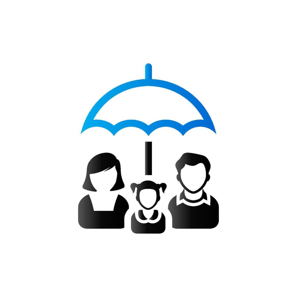 Family umbrella icon in duo tone color. Insurance protection safety vector