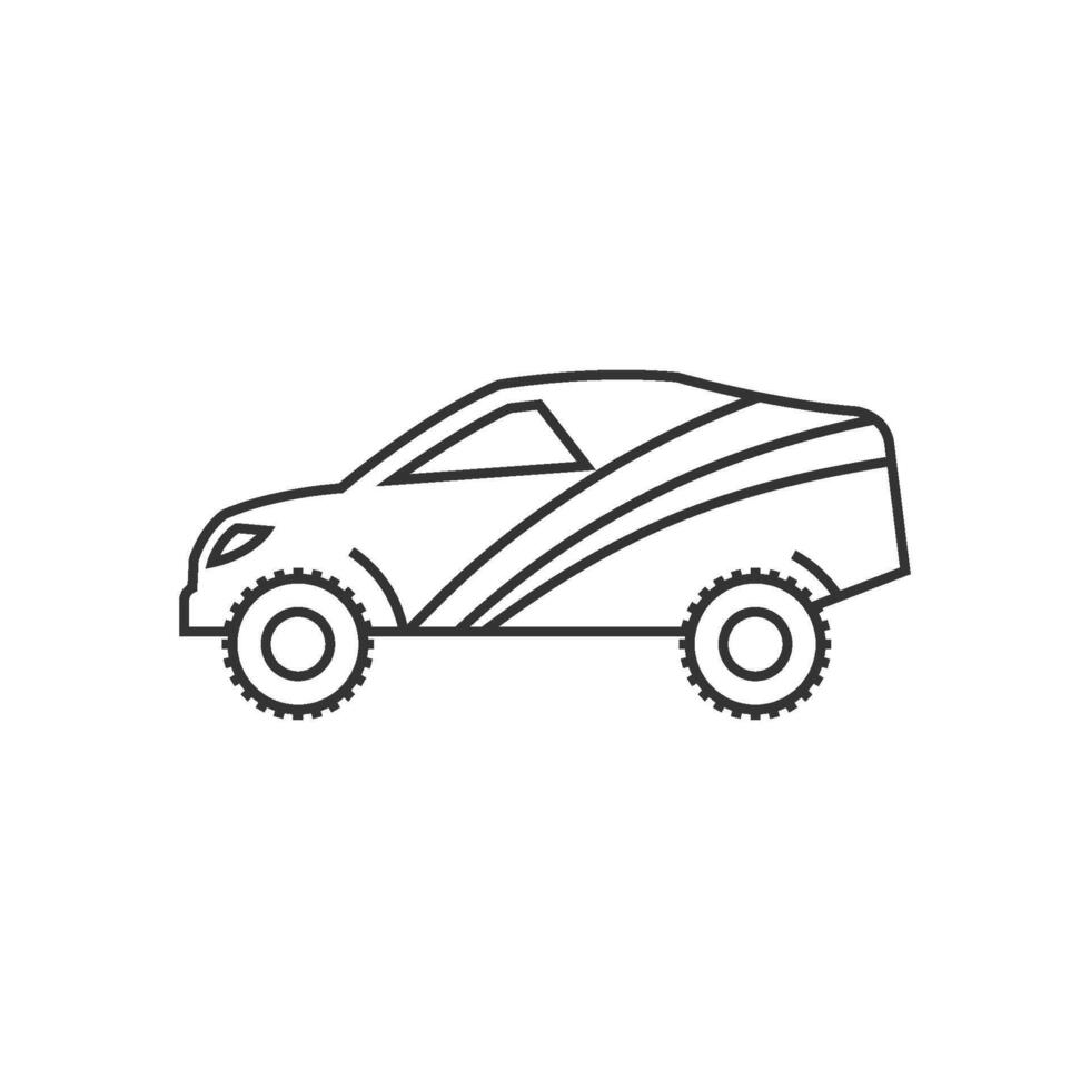 Rally car icon in thin outline style vector