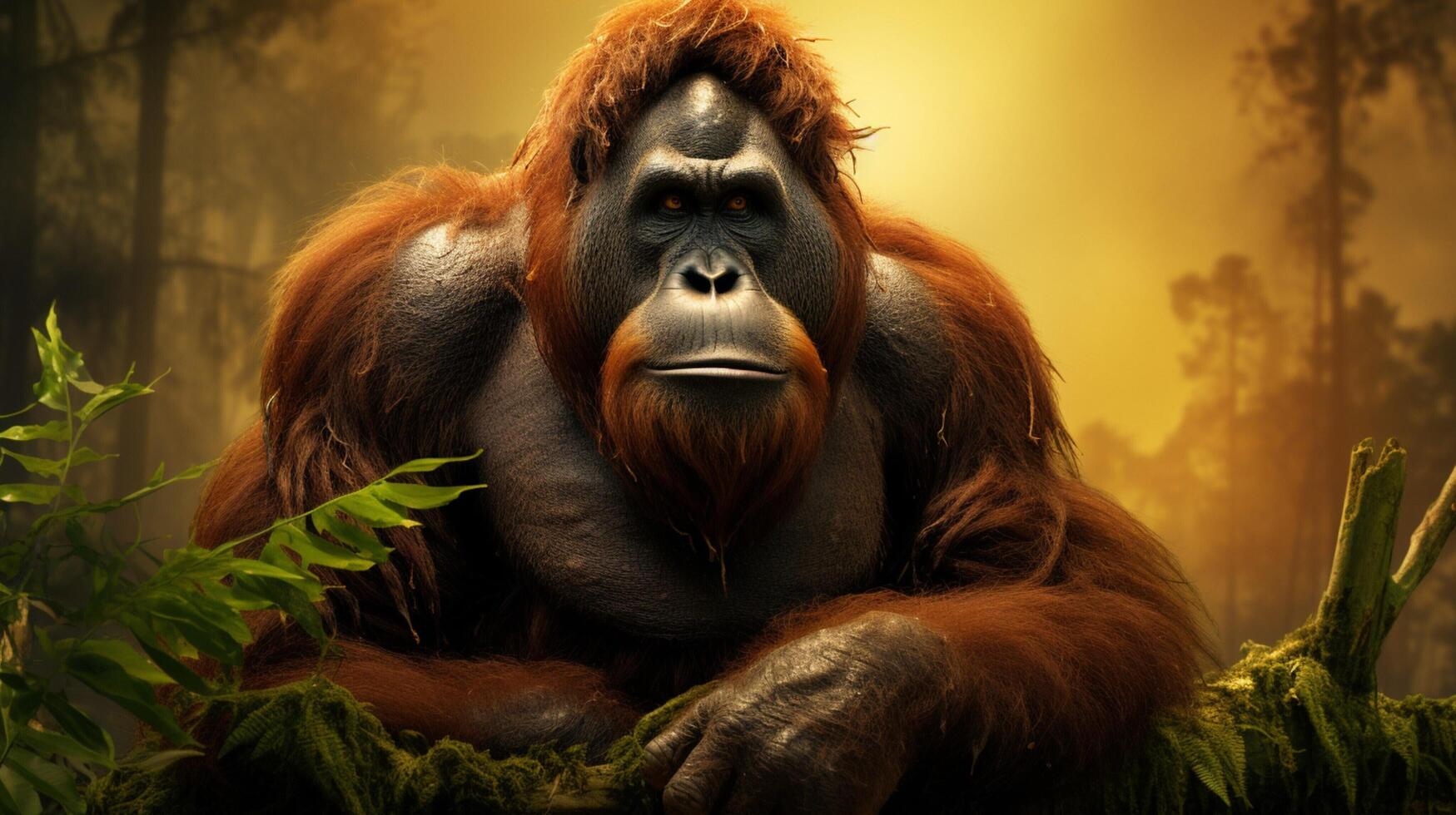 AI generated orangutan high quality image photo