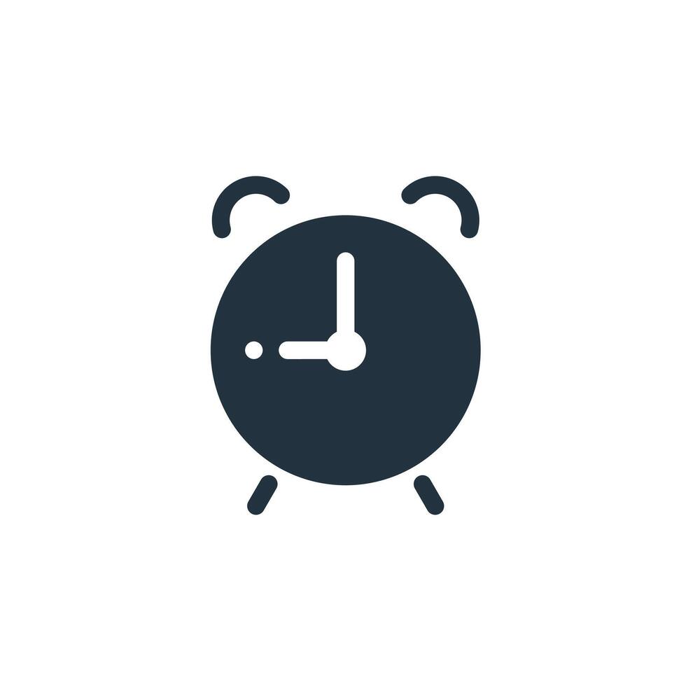 alarma reloj icono en de moda plano estilo aislado en blanco antecedentes. alarma reloj símbolo para web y móvil aplicaciones vector