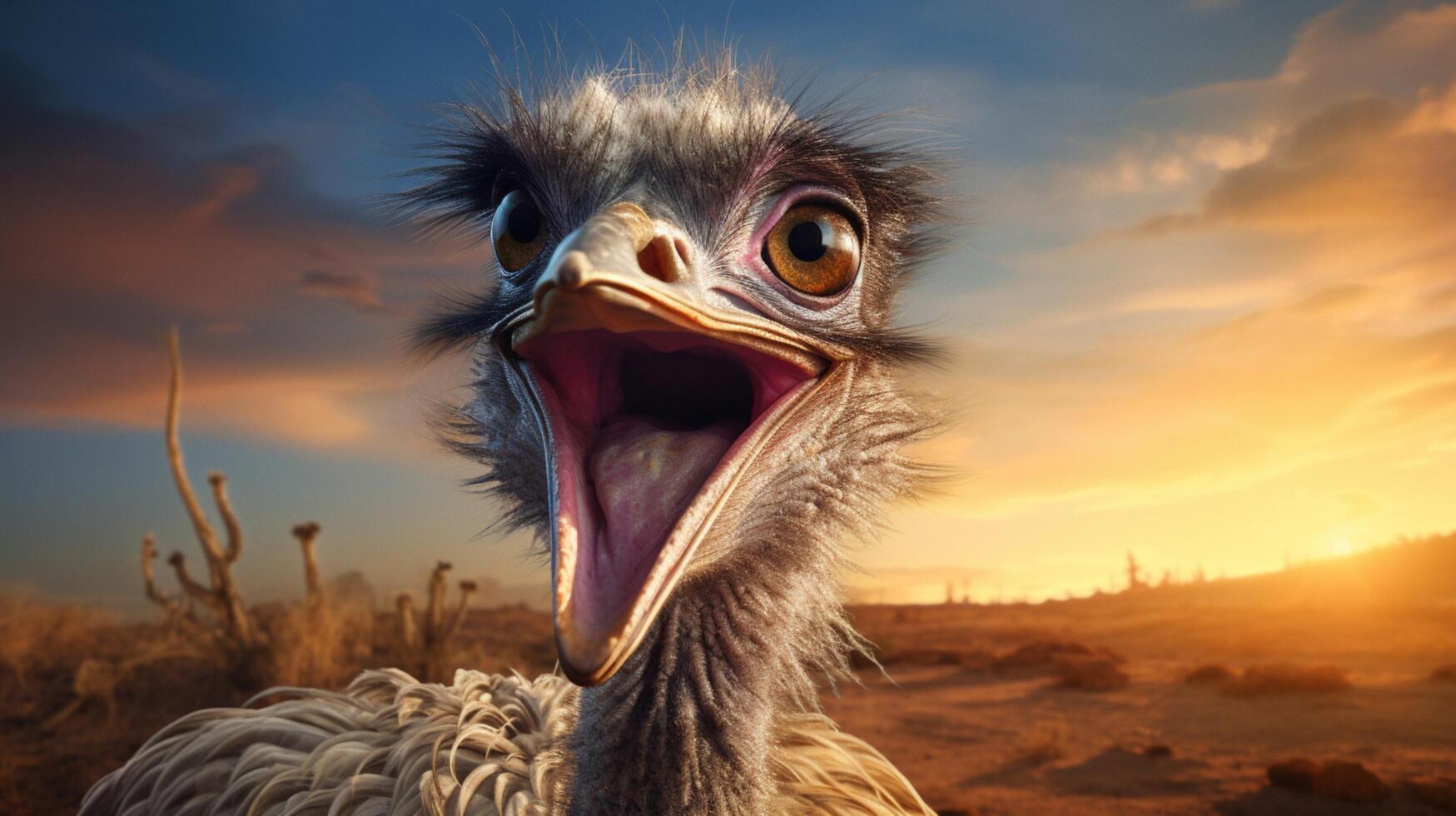 AI generated ostrich high quality image photo