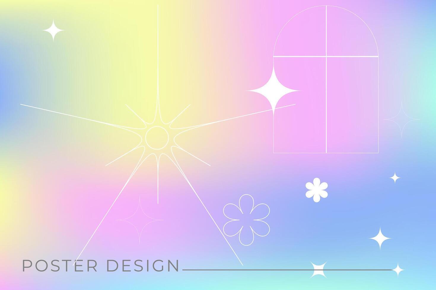 Pink yellow cyan gradient background with soft transitions and stars. For covers, wallpapers, brands, social media vector