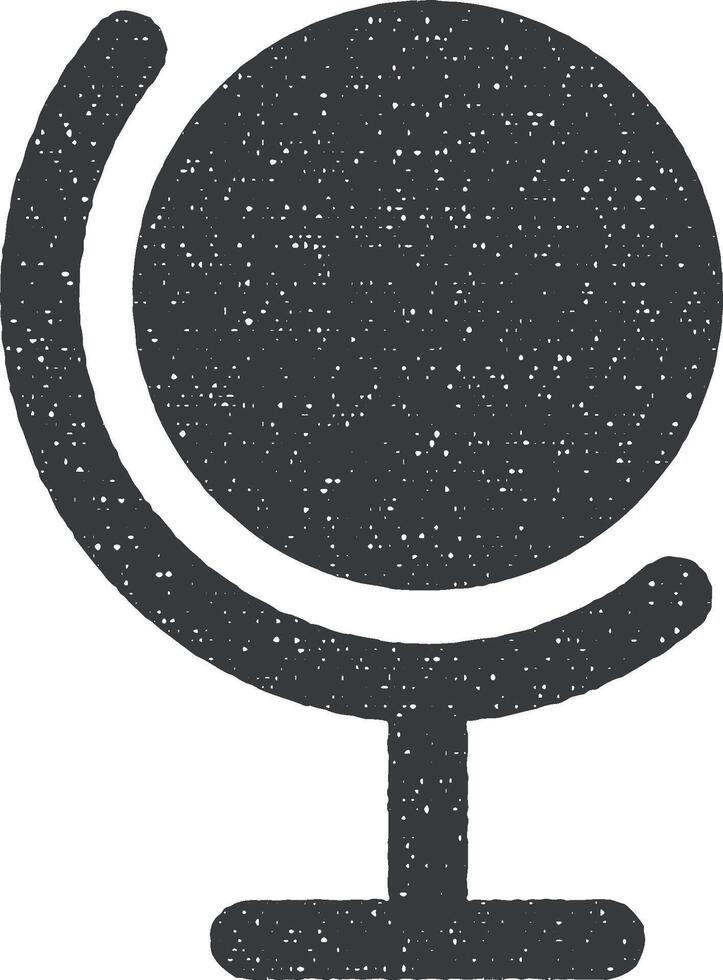 laboratory, globe icon vector illustration in stamp style