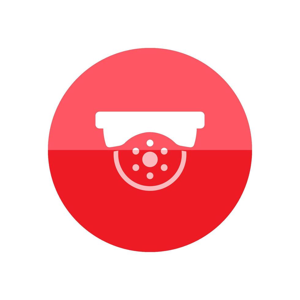 Surveillance camera icon in flat color circle style. Electronic safety protection robbery evidence CCTV vector