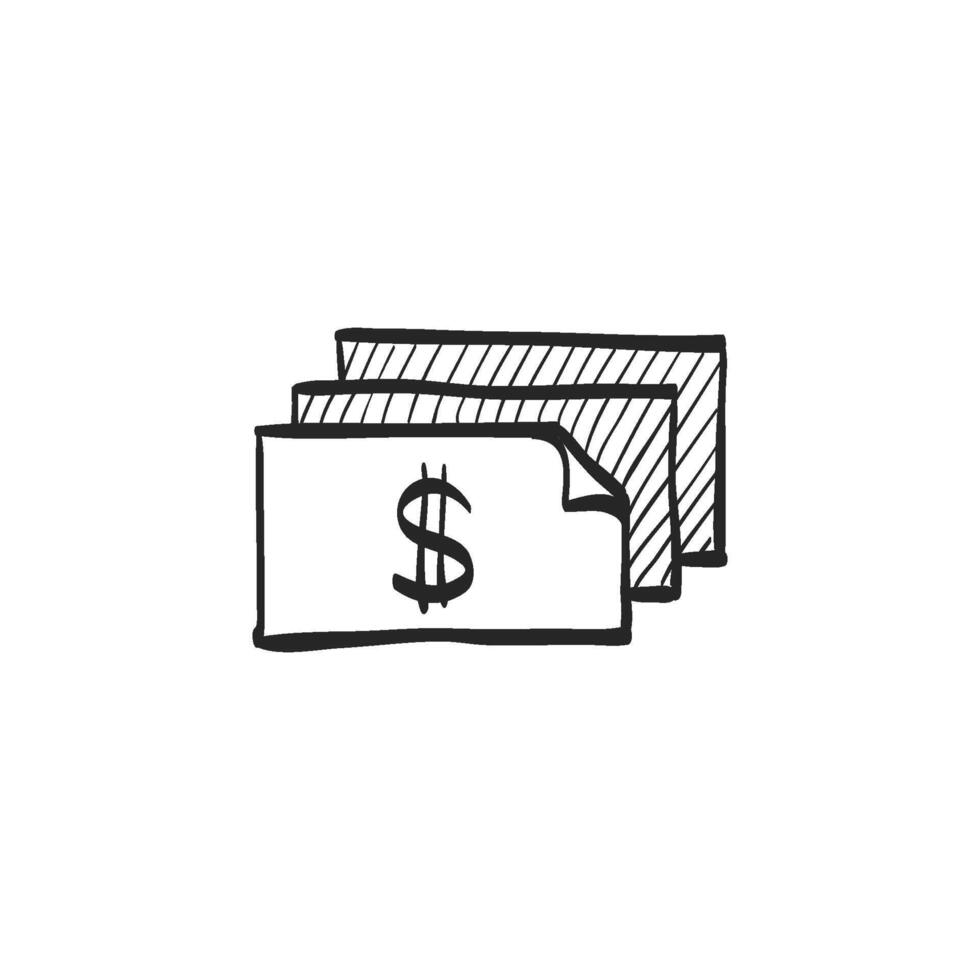 mano dibujado bosquejo icono dinero vector