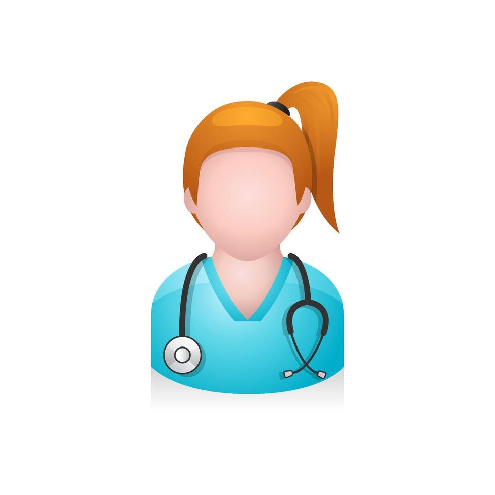 médico avatar icono en colores. vector