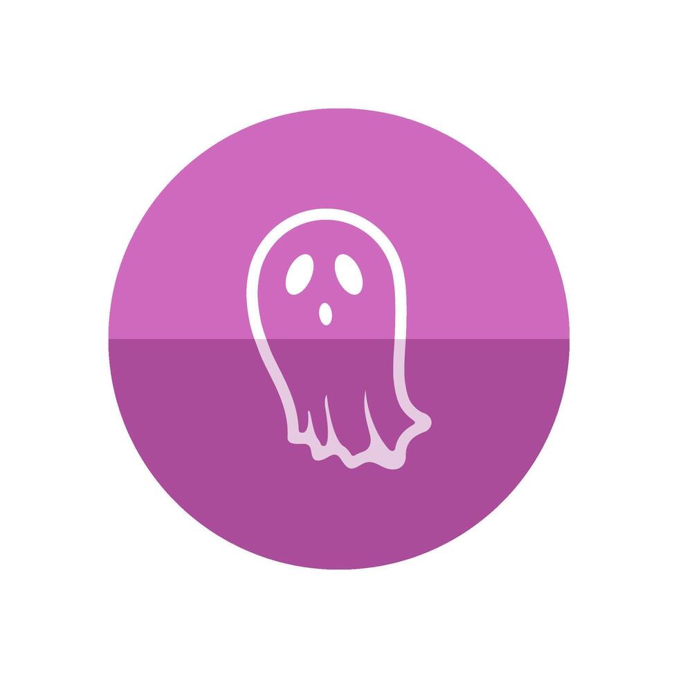 Halloween ghost icon in flat color circle style. Spooky fear frighten treat threat vector